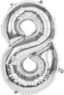 Produktbild von Boland Folienballonnummer '8' Silber 86 cm