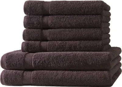Produktbild von 6 tlg. Handtuch Set - Braun - 500g/m²  - 2 Duschtuch 4 Handtuch - 100% Baumwolle