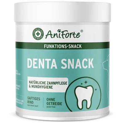 Produktbild von AniForte Denta Snack für Hunde 300g - natürliche Zahnpflege, gegen Hund Mundgeruch, Hundeleckerli für gesunde Zähne, Zahnpflegesnacks getreidefrei