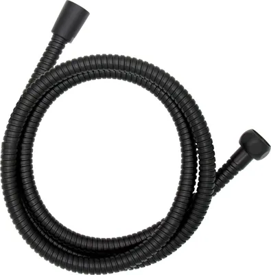 Image de WENKO Flexible de douche Douchette flexible en acier inoxydable noir 1,5m