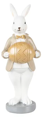 Obrázek produktu pro Clayre & Eef Figurka králíka 15 cm béžová hnědá polyresinová