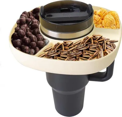 Obrázek produktu pro Opakovaně použitelná krabička na svačiny se 3 přihrádkami, 40 oz hrnek, na svačiny, ořechy, potraviny, příslušenství, vhodná pro hrnky Stanley Cup