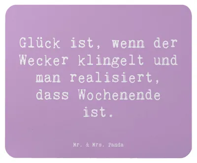 Produktbild von Mr. & Mrs. Panda Mousepad Spruch Glück am Wochenende - Lavendeltraum - Geschenk, Motivation, Zitat, laptop mauspad, Gefühl, Lächeln, kostbare Augenblicke, computer, Natur