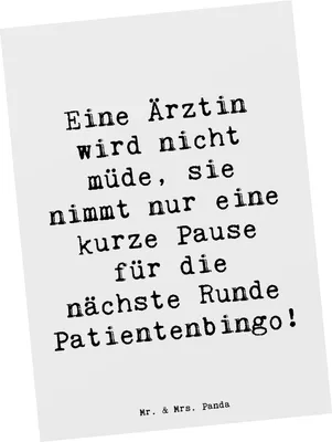Produktbild von Mr. & Mrs. Panda Postkarte Spruch Ärztin Pause - Weiß - Geschenk, Gesundheit, Grußkarte, Klinikalltag, Engagement, Beruf, Geschenke für Berufstätige, Ansichtskarte