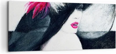 Produktbild von Bild auf Leinwand - Leinwandbild - Frau Modell - 120x50cm - Wand Bild - Wanddeko - Wandbilder - Leinwanddruck - Bilder - Kunstdruck - Wanddekoration - Leinwand bilder - Wandkunst - AB120x50-4020