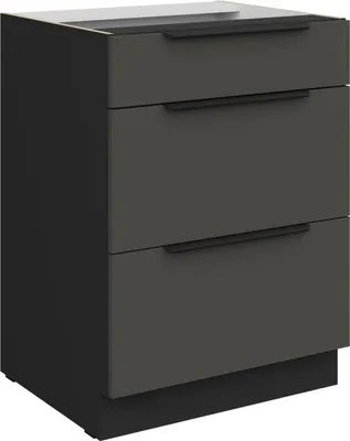 Obrázok produktu pre Šuplíková skrinka LUNARA - šírka 60 cm, grafit / čierna