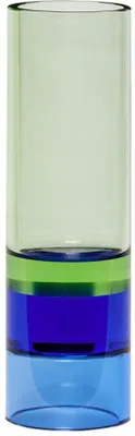 Produktbild von Hübsch Vase Teelichthalter ASTRO grün blau | Ø5x15cm