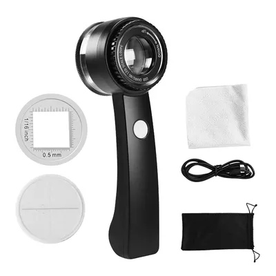 Produktbild von 60-fache Schmucklupe–Handlupe mit 6 LEDs und verstellbarem Fokus,ideal für Schmuck,Edelsteine,Münzen,Diamanten und Hobbys, Profi-Zubehör für Juweliere