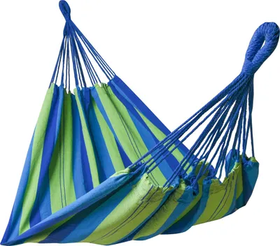 Produktbild von Kronenburg Hängematte 210 x 150 cm - Gesamtlänge 320 cm - Belastbarkeit bis 300 kg, blau/grün