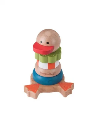 Immagine prodotto di Anelli impilabili in legno anatra multicolore 13 cm