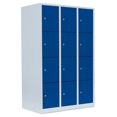 Produktbild von Schließfachschrank Wertfachschrank Fächerschrank Spind 12Fächer Grau/Blau 523431