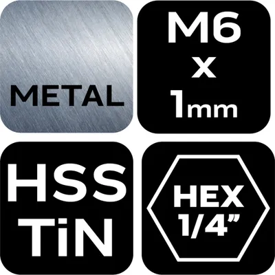 Image de Foret HSS TiN M6x1mm Hex 08-953 NEO TOOLS