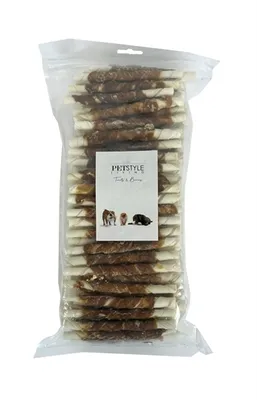 Obrázek produktu pro Petstyle Living Žvýkací tyčinka s kachnou - hodnotný sáček 100 kusů - svačina pro psy (kachna)
