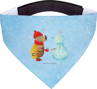 Produktbild von Mr. & Mrs. Panda Halstuch Nachtfalter Schneemann - Eisblau - Geschenk, Hund, Hunde, Weihnachten, Schal, Weihnachtsgruß, Winter, Für, Schnee