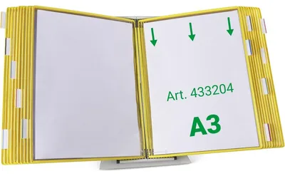 Produktbild von tarifold Sichttafelsystem 433204 DIN A3 gelb mit 20 St. Sichttafeln, 1 St.