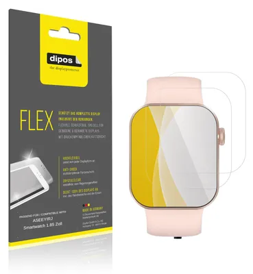 Immagine prodotto di 2x Pellicola protettiva per ASEEYIRJ Smartwatch 1.85 Zoll, rivestimento al 100%, Protezione dipos Flex