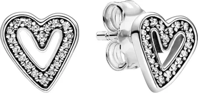 Produktbild von Pandora Ohrstecker 298685C01 Sparkling Freehand Heart Silber 925 Ohrringe