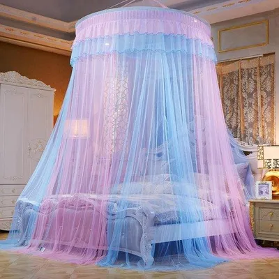 Produktbild von Moskitonetz für Babybett, Prinzessin, Baldachin, rosa, blau, Moskitonetz für Mädchen, Babybett, Kinder, Baldachin, Kinderzimmer, Himmelbett (rosa und blau)