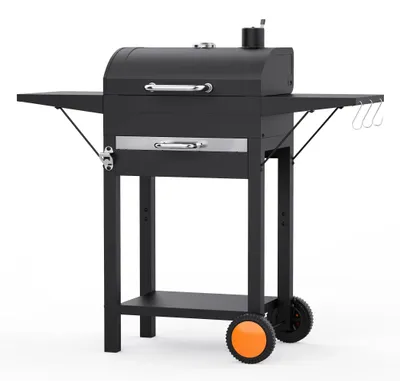 Productafbeelding van Draagbare houtskoolgrill - Campinggrill - Twee vaste zijtafels - Geschikt voor kamperen en de tuin - Buitenbarbecue