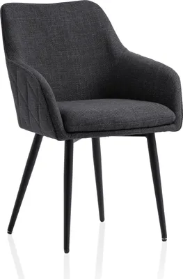 Produktbild von SalesFever Esszimmerstuhl | Bezug Strukturstoff | Stuhlbeine Metall | B 61 x T 60 x H 85 cm | anthrazit – schwarz