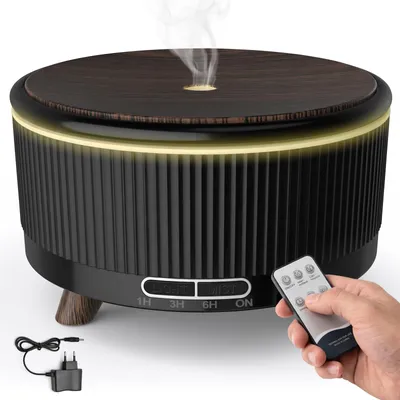 Produktbild von Aroma Diffuser, Ultraschall Luftbefeuchter, 500mL Große Diffuser für ätherische Öle mit Fernbedienung, LED-Beleuchtung und Timer, für Schlafzimmer
