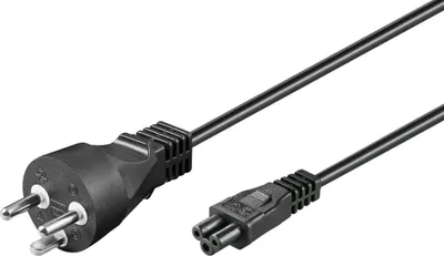 Produktbild von Netzanschlusskabel Dänemark, 2 m, Schwarz, (3*0,75 mm²) Dänemark-Stecker (Typ K, DS 60884-2-D1) > Gerätebuchse C5