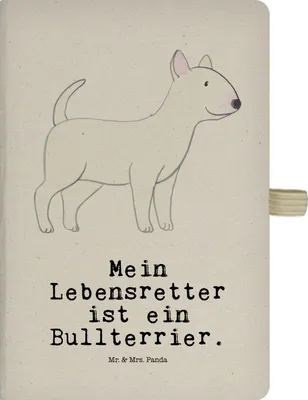 Produktbild von Mr. & Mrs. Panda Tagebuch Bullterrier Lebensretter - Transparent - Geschenk, Skizzenbuch, Journal, notizbuch, A5 Kariert, Kladde