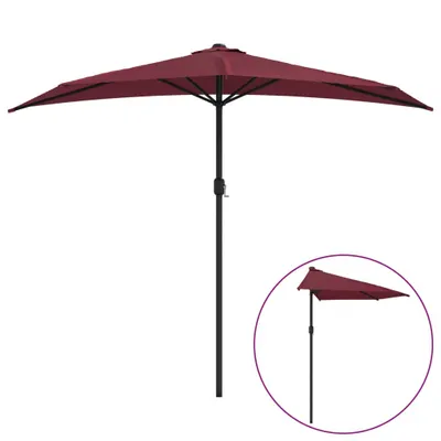 Obrázek produktu pro vidaXL Balkonový slunečník Aluminium Mast Bordeaux Red 270x144x222cm Semi-Circular