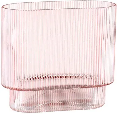 Obrázok produktu pre Ružová sklenená váza na kvety, 18 cm, moderná