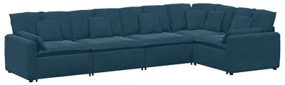 Immagine prodotto di vidaXL Divano modulare con cuscini in velluto blu