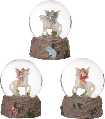 Produktbild von Blumenfee reitet Einhorn, Schneekugel