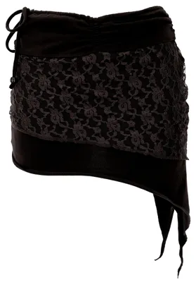 Produktbild von Pixi Zipfelrock, Goa Top, Minirock, Elfenrock mit Spitze - Schwarz, Damen, Baumwolle,Elasthan, Größe: XL
