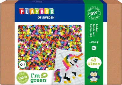 Produktbild von Playbox Bügelperlen-Set Go green Midi 4000 Stk.