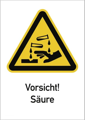 Produktbild von Dreifke® Vorsicht! Säure ISO 7010, Kombischild, Folie, 131x185 mm