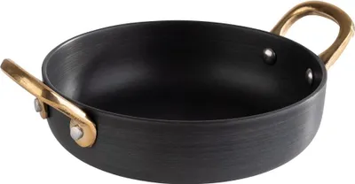 Produktbild von APS 40741 Serviertöpfchen CASTORO, Aluminium, Griffe aus Messing, Ø 13,5 cm, Höhe 3,5 cm, 0,3 Liter, anthrazit