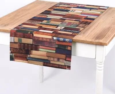 Produktbild von SCHÖNER LEBEN. Tischläufer Digitaldruck Bücher Books bunt 40x160cm