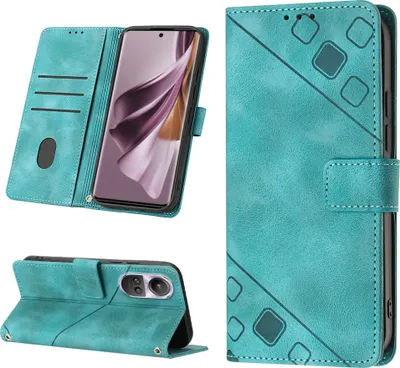 Obrázek produktu pro Pouzdro pro OPPO Reno10 /Reno10 Pro vyražené Flip kožené peněženkové pouzdro s funkcí stojánku zelené