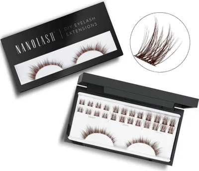 Obrázek produktu pro Hnědé umělé klastrove řasy pro aplikaci doma Nanolash DIVINE 36 trsů