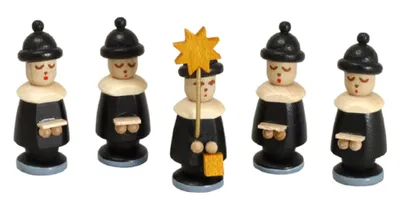 Produktbild von Miniaturfiguren Kurrende (5) schwarz Höhe 2,7 cm