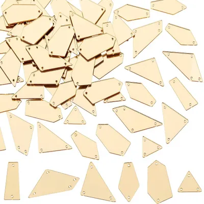 180 goldene Nähspiegel, 6 Stile, Acryl, DIY-Schmuck