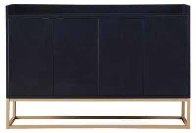 Produktbild von Aufbewahrungsschrank, 4-Tür-Design, verstellbare Regale, Schwarz