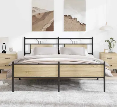 Produktbild von Metallbett ohne Matratze Sonoma-Eiche 180x200 cm - Klassische Betten