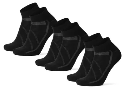 Produktbild von DANISH ENDURANCE Kurze Fahrradsocken, 3 Paar, Schwarz, 39-42