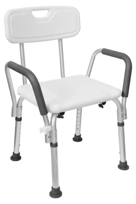 Produktbild von Verstellbarer Duschstuhl, Aluminium, mit Rückenlehne und Armlehnen