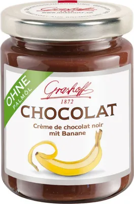 Produktbild von Schoko-Creme CHOCOLAT mit dunkler Schokolade und Banane von Grashoff, 250g