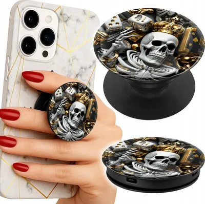 Image de Support telephone Popsocket pour doigt / support - KRÓL POKER KOŚCI AS WZORY