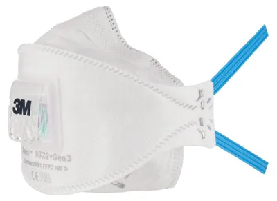 Image de Masque antipoussière FFP2 pliable avec soupape K9322+ - 3M - bte 10 - 7100258909