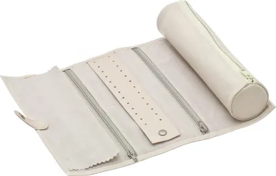 Produktbild von Davidt's Schmuckrolle Schmucktasche beige weiß Reiseetui für Schmuck