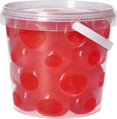 Produktbild von trendfinding 1 Liter Eimer Aqualinos Hydroperlen, Größe 3,5 bis 5 cm, Rot