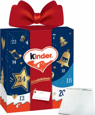 Produktbild von kinder Mix Geschenk-Adventskalender (214g Packung) + usy Block
